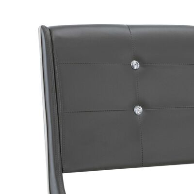 vidaXL Cama con colchón viscoelástico cuero sintético gris 90x200 cm