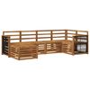 vidaXL Conjunto de sof&aacute;s de exterior 5 uds. Natural
