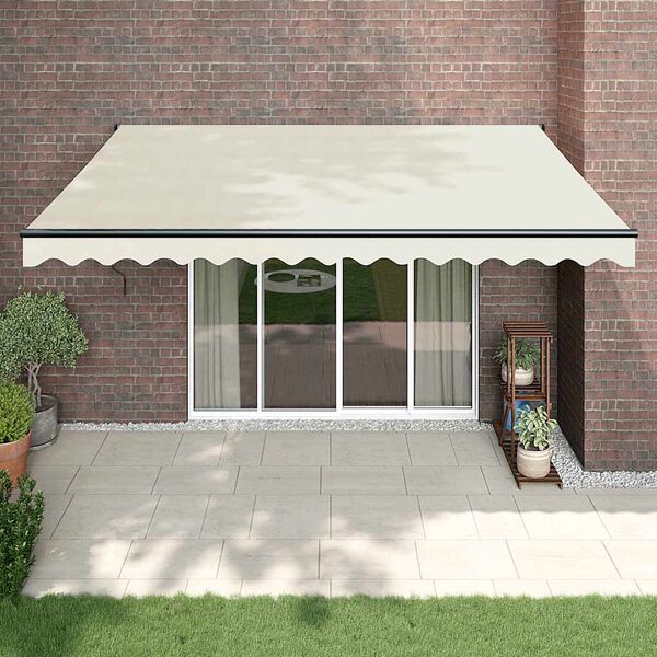 vidaXL Toldo retr&aacute;ctil aluminio y tela color crema 4x3 m