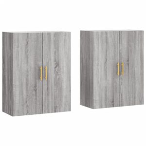 vidaXL Armarios de pared 2 unidades gris Sonoma 69,5x34x90 cm