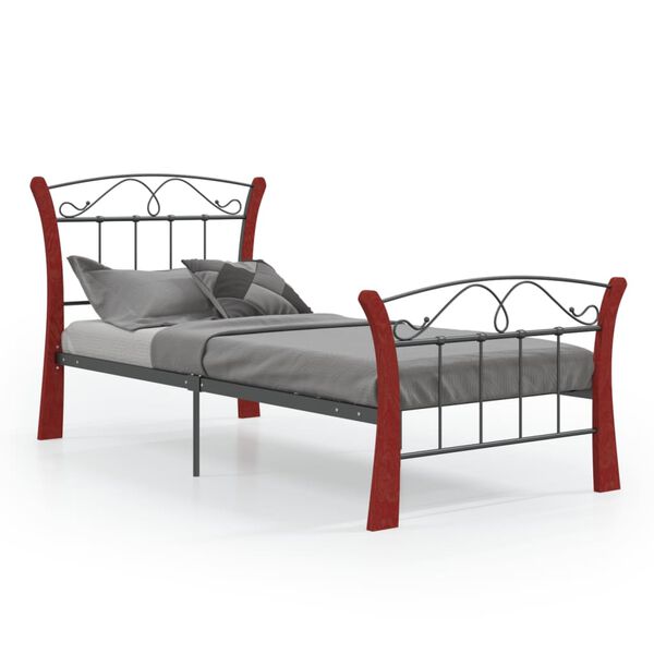 vidaXL Estructura de cama sin colchón metal negro 90x200 cm