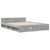 vidaXL Cama con cajones madera ingenier&iacute;a gris hormig&oacute;n 120x200 cm