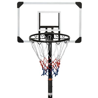 vidaXL Canasta de baloncesto policarbonato transparente 216-250 cm
