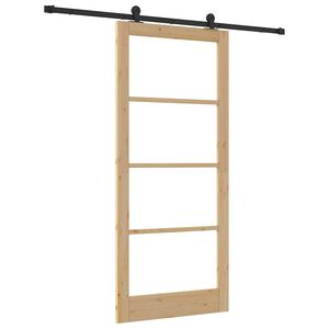 vidaXL Puerta Corredera ORKDAL Natural y negro 93 x 211 cm