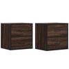 vidaXL Mesitas de noche pared 2 uds color roble marr&oacute;n 40x31x39,5 cm