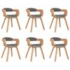 vidaXL Silla de comedor 6 uds madera curvada y tela gris claro