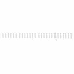 vidaXL Valla de jard&iacute;n con punta de lanza de acero 1506x120 cm negra