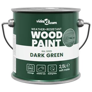 vidaXL Pintura para madera Verde 2,5 L Impresi&oacute;n en pared