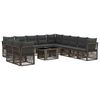 vidaXL Conjunto de sof&aacute;s de jard&iacute;n 12 uds. Gris rat&aacute;n sint&eacute;tico