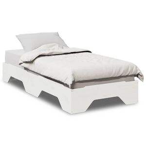 vidaXL Estructura de cama sin colch&oacute;n apilable blanca 90x190 cm