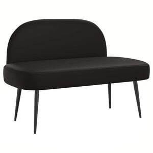 vidaXL Banco tapizado con respaldo Negro 110 x 60 x 76 cm