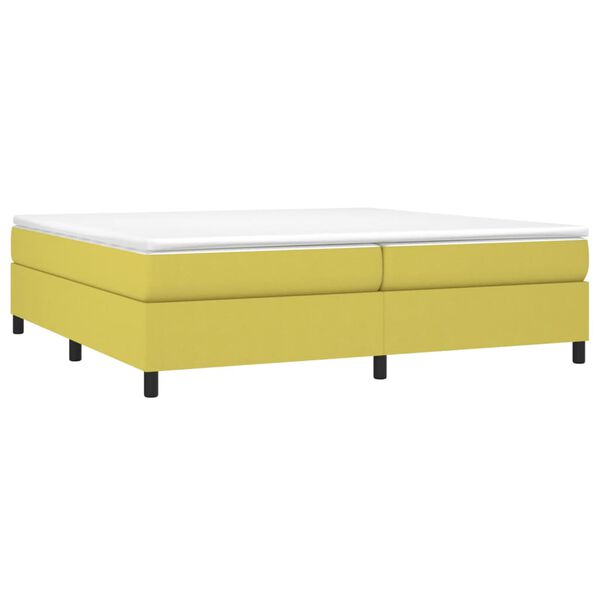 vidaXL Cama box spring con colch&oacute;n tela verde 200x200 cm