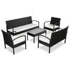 vidaXL Set muebles de jard&iacute;n 5 piezas y cojines rat&aacute;n sint&eacute;tico negro
