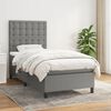 vidaXL Cama box spring con colch&oacute;n tela gris oscuro 80x200 cm