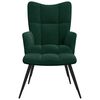 vidaXL Sill&oacute;n de relax con taburete terciopelo verde oscuro