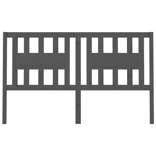 vidaXL Cabecero madera maciza de pino gris 206x4x100 cm