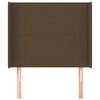 vidaXL Cabecero con orejas de tela marr&oacute;n oscuro 93x16x118/128 cm