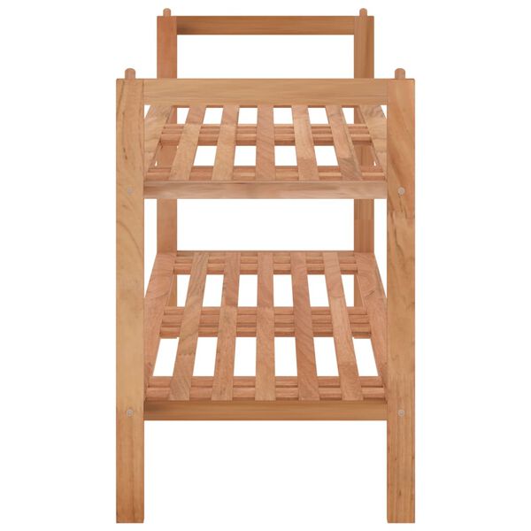 vidaXL Zapatero de madera maciza nogal 69x27x41 cm