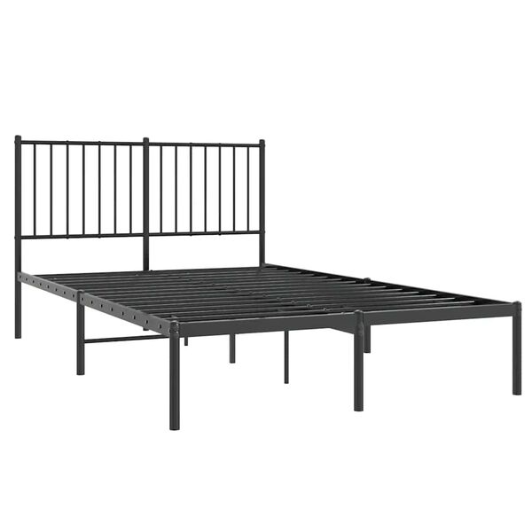 vidaXL Estructura cama sin colch&oacute;n con cabecero metal negro 120x190 cm