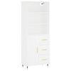vidaXL Aparador alto madera contrachapada blanco 69,5x34x180 cm