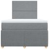 vidaXL Cama box spring con colch&oacute;n tela gris claro 120x200 cm