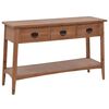 vidaXL Mesa consola de madera de abeto maciza marr&oacute;n 126x40x77,5 cm