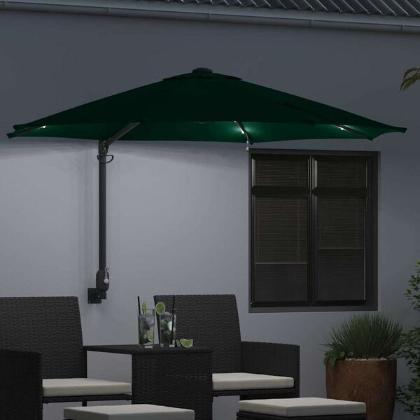 vidaXL Parasol de jardín Manual Verde y Negro 248 x 248 x 148 cm