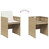 vidaXL Set comedor de jard&iacute;n con cojines 15 pzas rat&aacute;n sint&eacute;tico beige