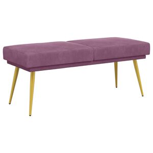 vidaXL Banco de Doble Capa Morado 120 x 45 x 46 cm Terciopelo