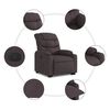 vidaXL Sillón reclinable elevable tela marrón oscuro
