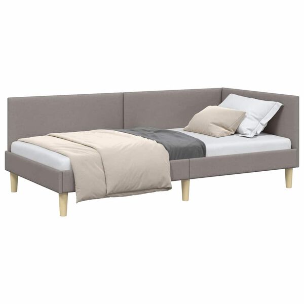 vidaXL Estructura de cama en esquina Taupé 90 cm x 200 cm Terciopelo