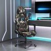 vidaXL Silla gaming giratoria con reposapi&eacute;s tela camuflaje y negro