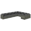 vidaXL Set de muebles de jard&iacute;n 9 pzas y cojines rat&aacute;n sint&eacute;tico gris