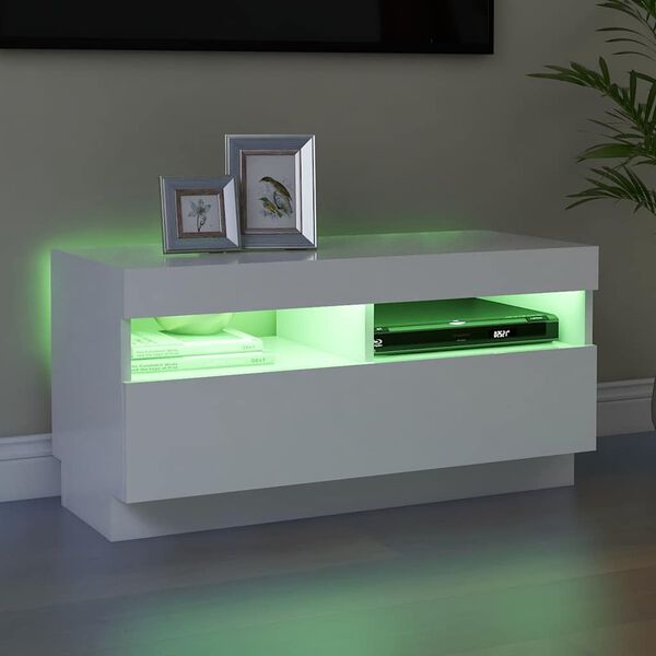 vidaXL Mueble para TV con luces LED blanco 80x35x40 cm