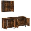 vidaXL Set de muebles ba&ntilde;o 3 pzas madera contrachapada roble ahumado