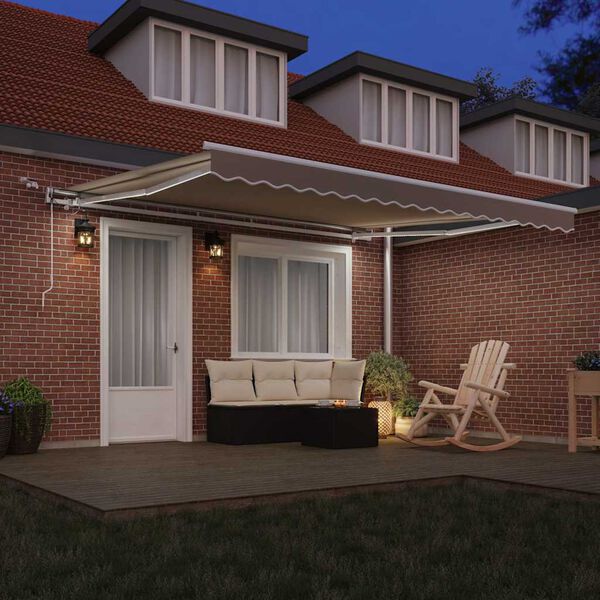 vidaXL Toldo Retr&aacute;ctil Beige 400 x 300 cm Poli&eacute;ster y metal