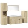vidaXL Juego de muebles de ba&ntilde;o 5 pzas madera ingenier&iacute;a roble Sonoma