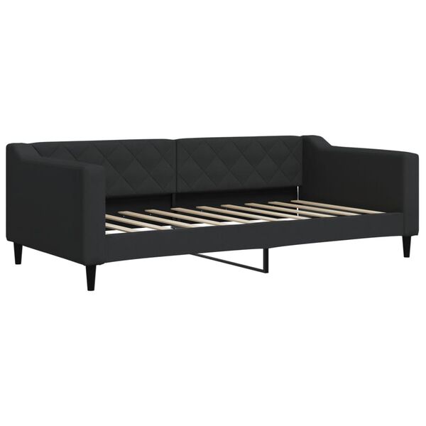 vidaXL Sof&aacute; cama sin colch&oacute;n tela negro 90x190 cm