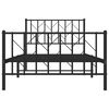 vidaXL Estructura cama sin colch&oacute;n con estribo metal negro 100x190 cm