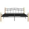 vidaXL Estructura cama sin colchón metal madera roble negro 200x200 cm