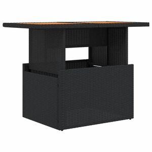 vidaXL Mesa de jard&iacute;n rat&aacute;n PE y madera de acacia negro 100x55x73 cm