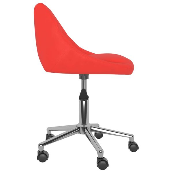 vidaXL Silla de oficina giratoria de cuero sint&eacute;tico rojo
