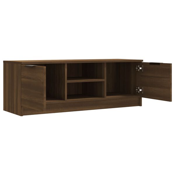 vidaXL Mueble de TV madera contrachapada marr&oacute;n roble 102x35x36,5 cm