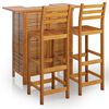 vidaXL Juego muebles de bar para jard&iacute;n 3 pzas madera maciza de acacia