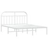 vidaXL Estructura cama sin colch&oacute;n con cabecero metal blanco 140x190cm