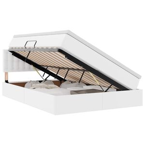 vidaXL Cama con almacenamiento y LED Puro 140 x 190 cm Cuero sint&eacute;tico