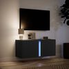 vidaXL Mueble de TV de pared con luces LED negro 80x31x35 cm