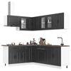vidaXL Mueble de cocina Kalmar negra 11 piezas madera contrachapada