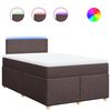 vidaXL Cama box spring con colchón tela marrón oscuro 120x190 cm