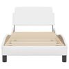 vidaXL Estructura de cama Dover cuero sint&eacute;tico blanco 90x190 cm
